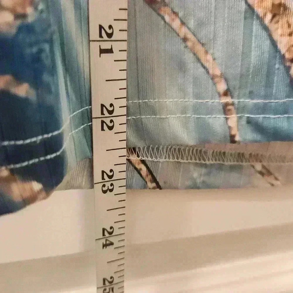 Y2K Blue Gold Button Down V Neck Long Sleeve Size S Chicme #Q361 - Picture 5 of 6